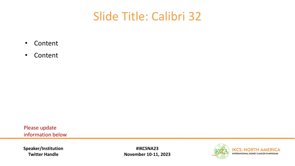 slide title calibri 32
