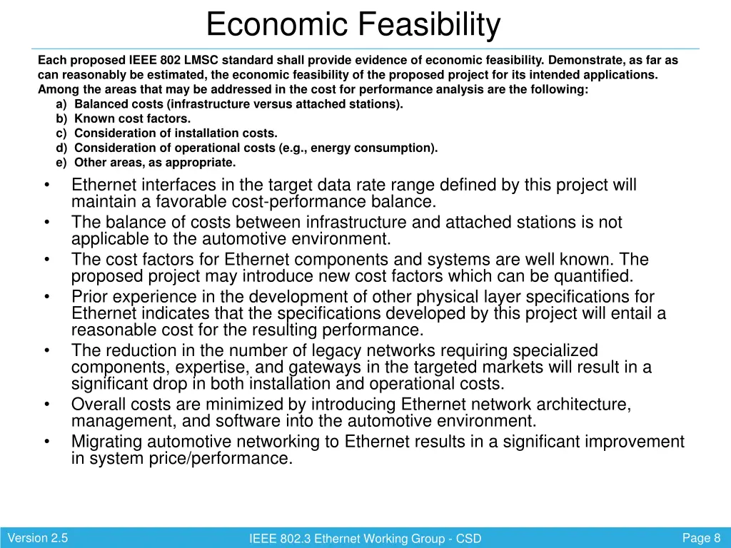 economic feasibility