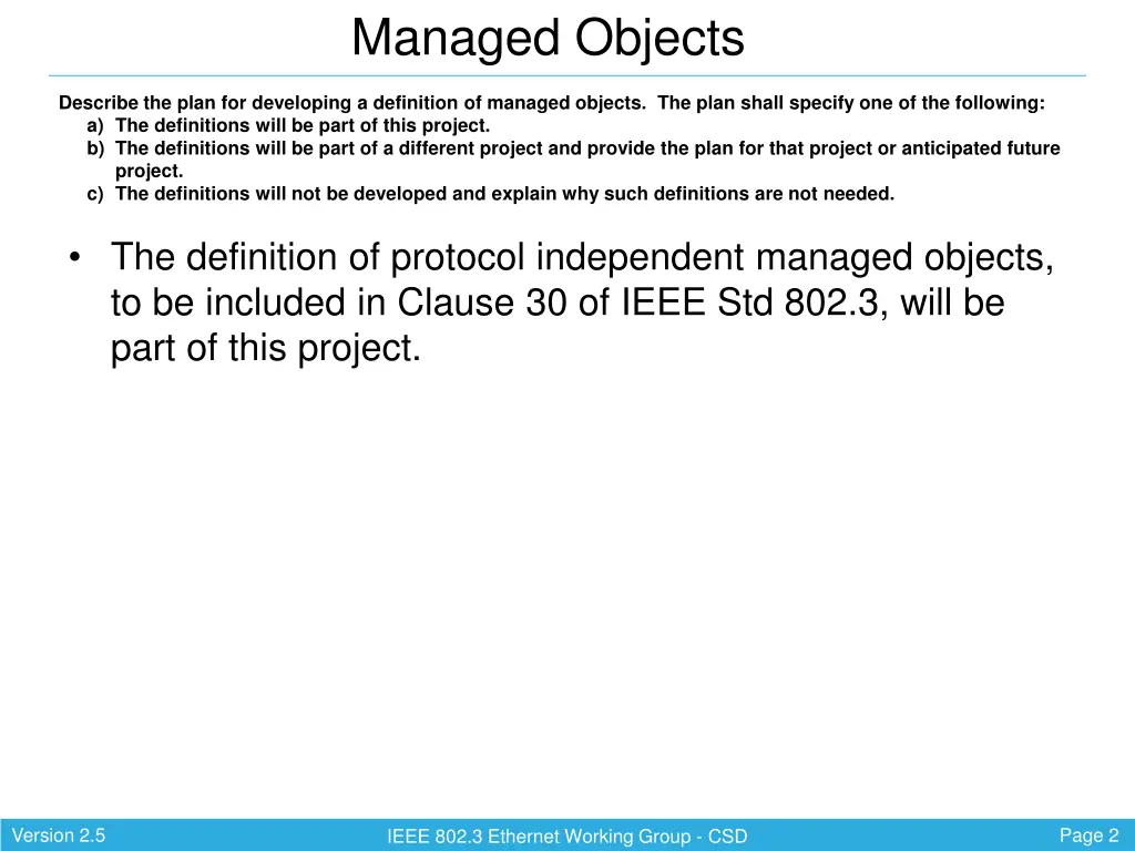 managed objects
