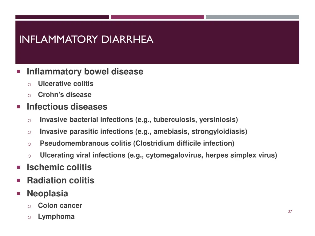 inflammatory diarrhea