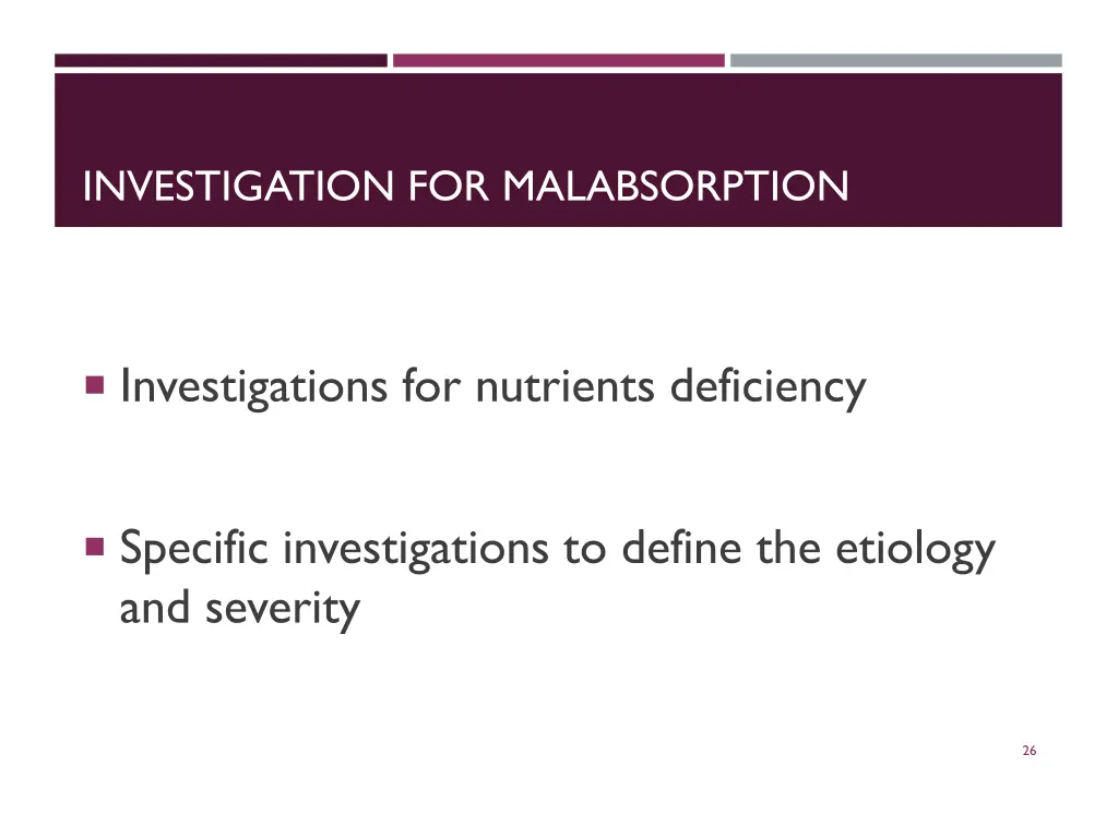 investigation for malabsorption