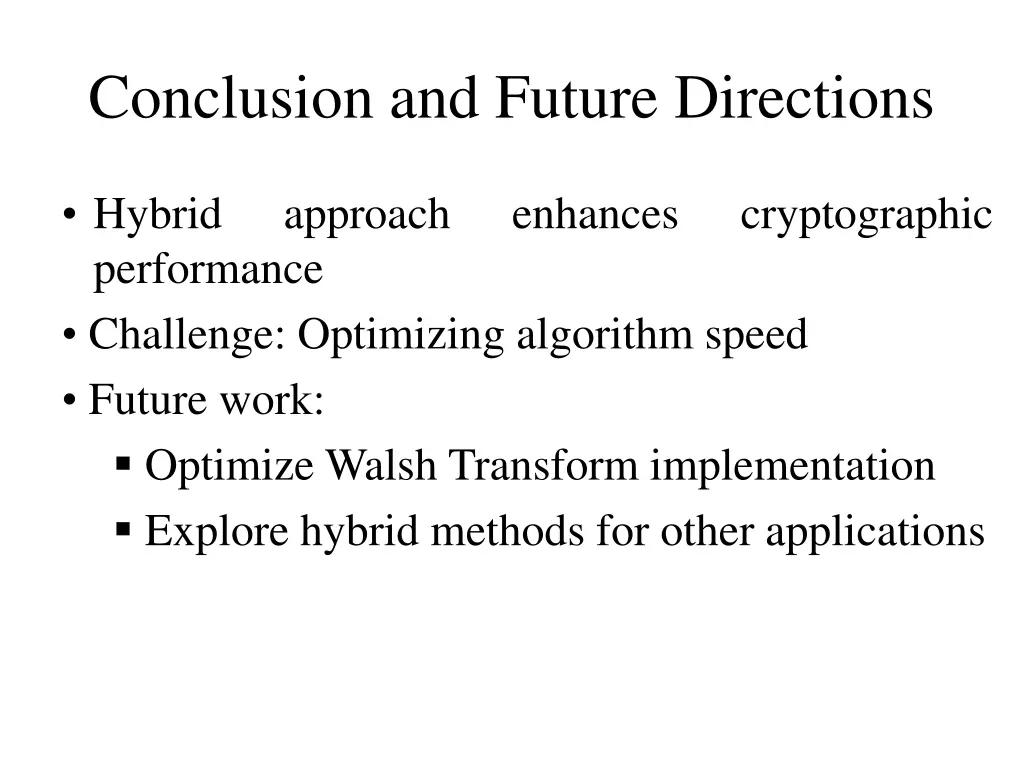 conclusion and future directions