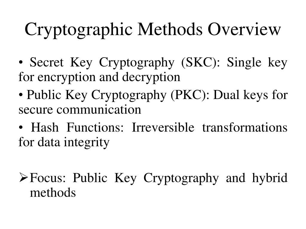 cryptographic methods overview