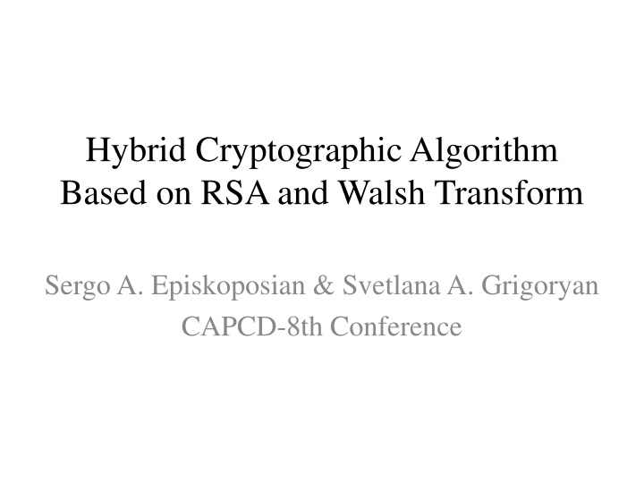 hybrid cryptographic algorithm based
