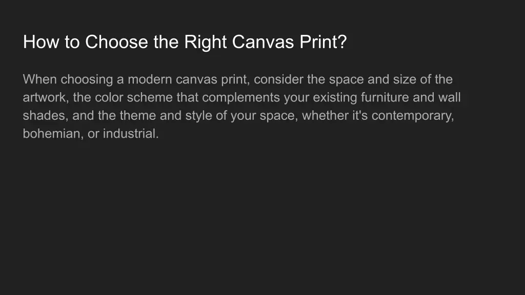 how to choose the right canvas print