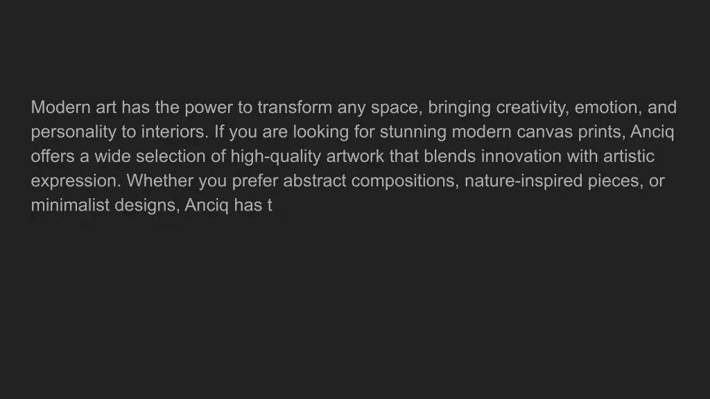 modern art has the power to transform any space
