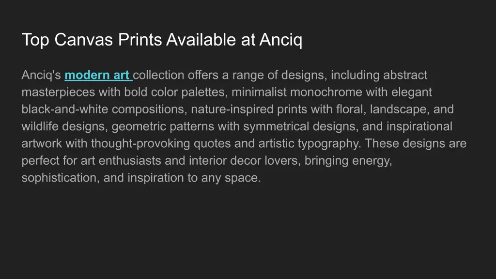 top canvas prints available at anciq