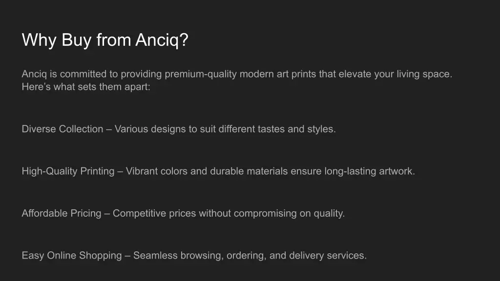 why buy from anciq