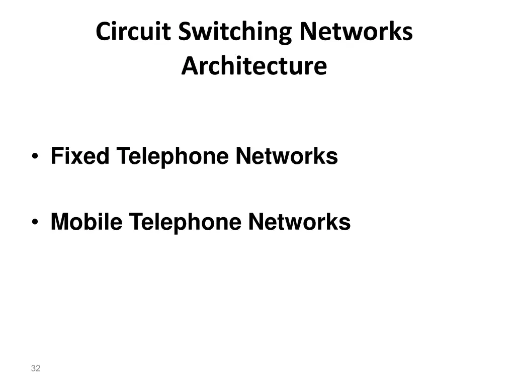 circuit switching networks architecture