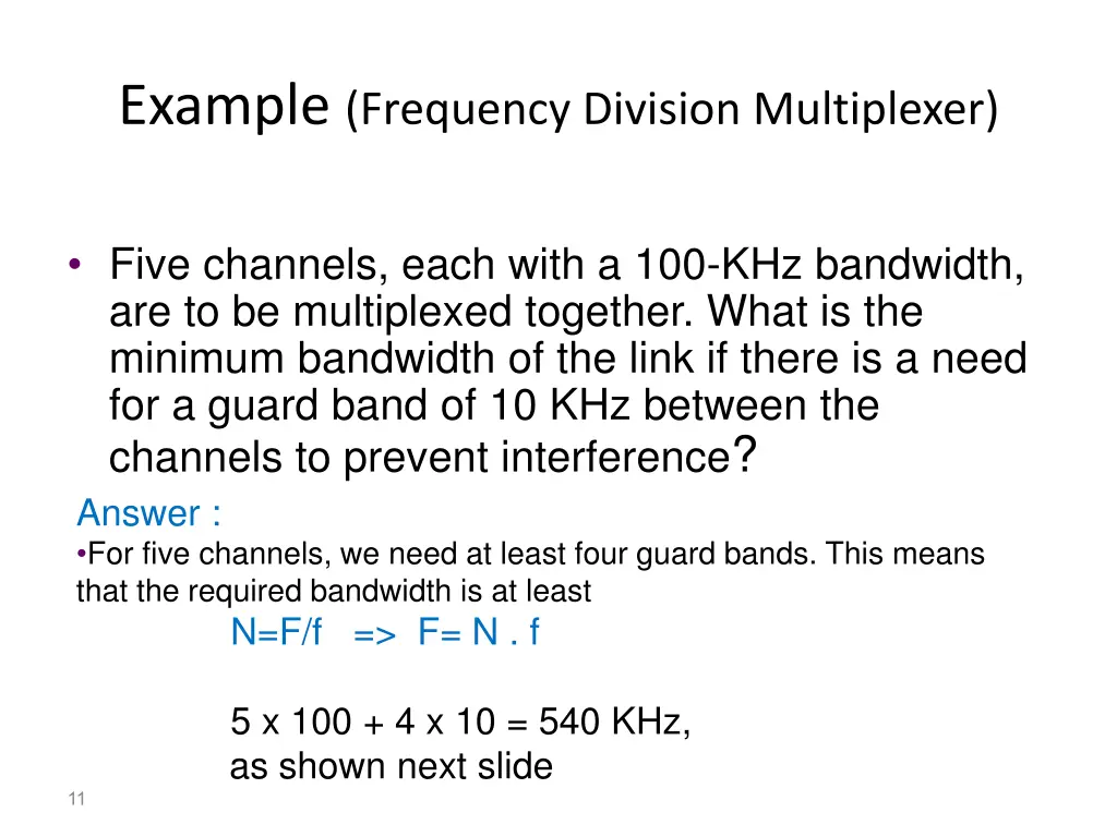 example frequency division multiplexer