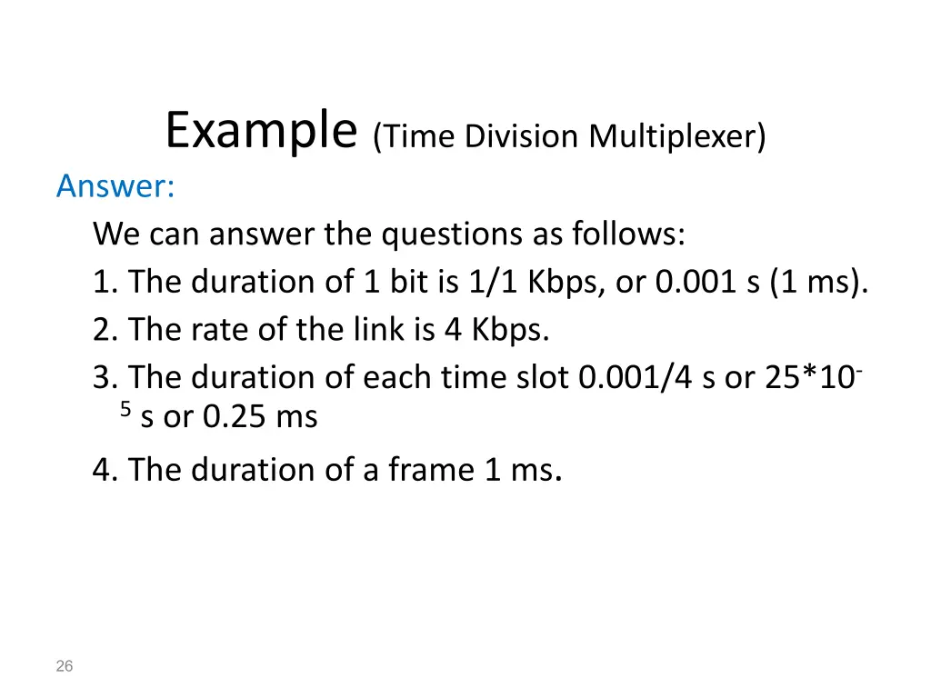 example time division multiplexer answer