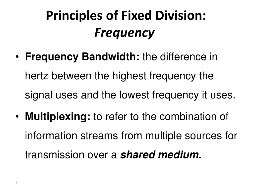 principles of fixed division frequency