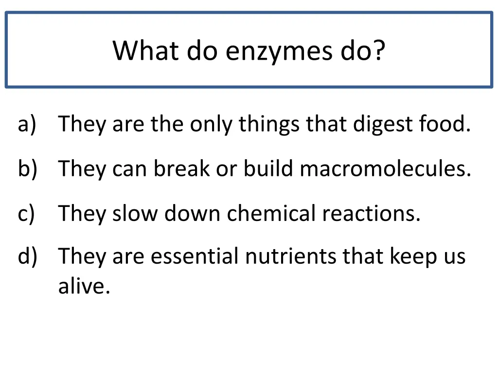what do enzymes do