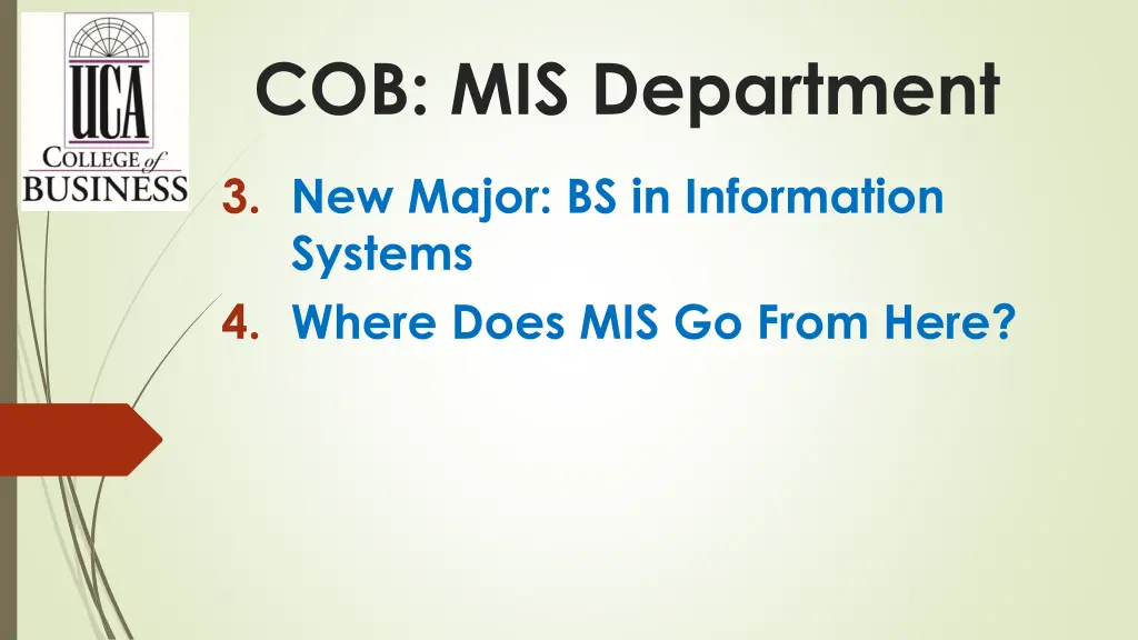 cob mis department 2