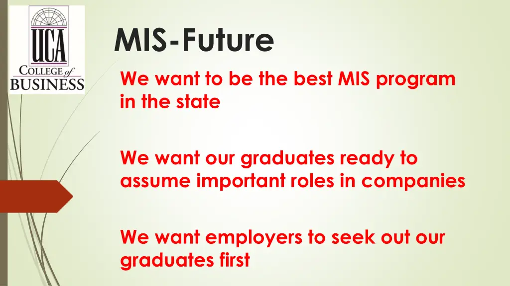 mis future we want to be the best mis program