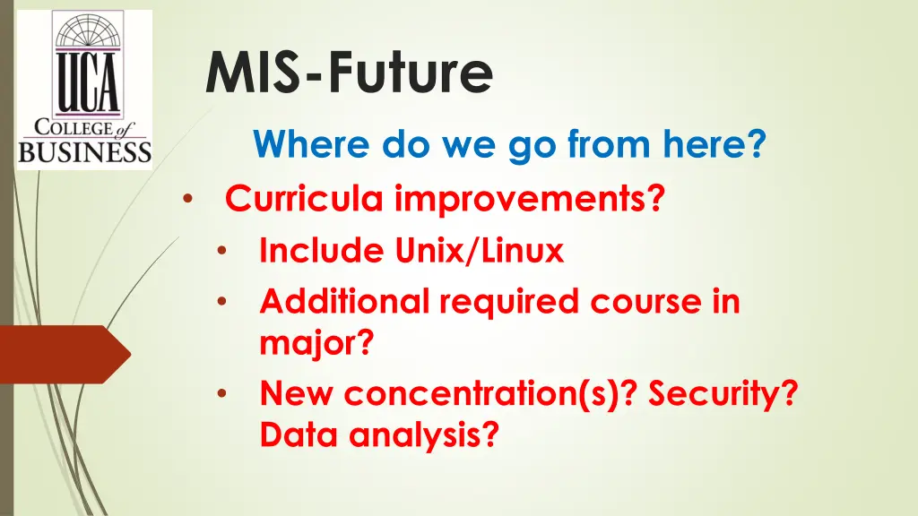 mis future where do we go from here curricula