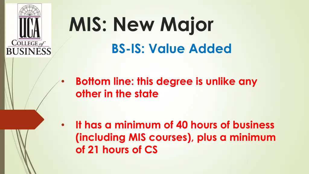 mis new major bs is value added