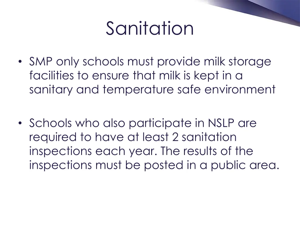 sanitation