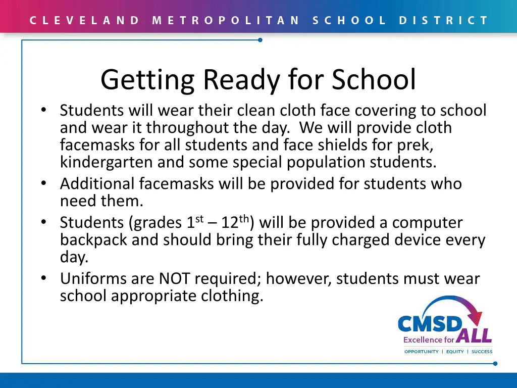 getting ready for school students will wear their