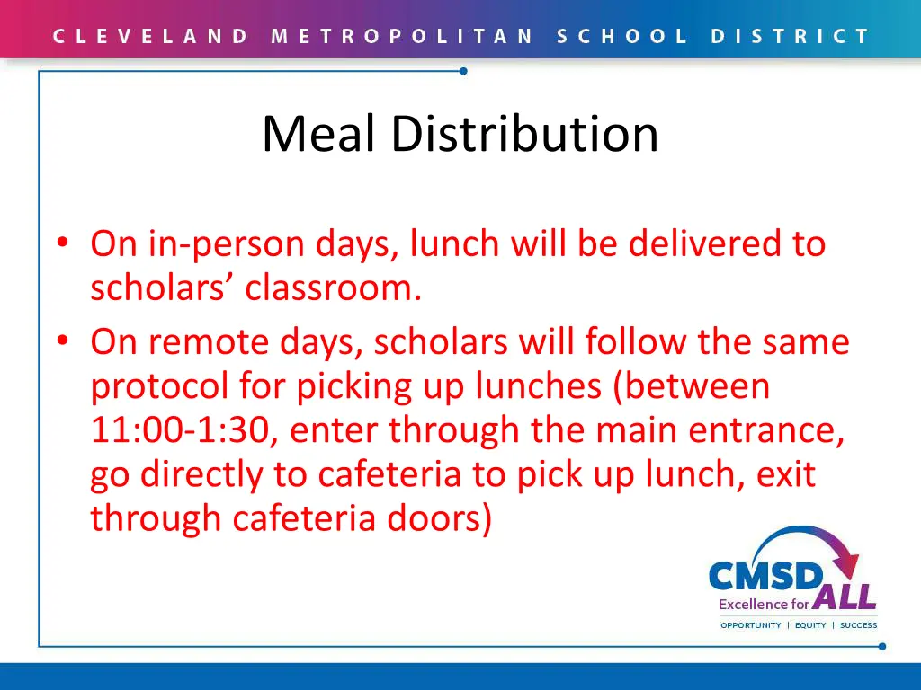 meal distribution