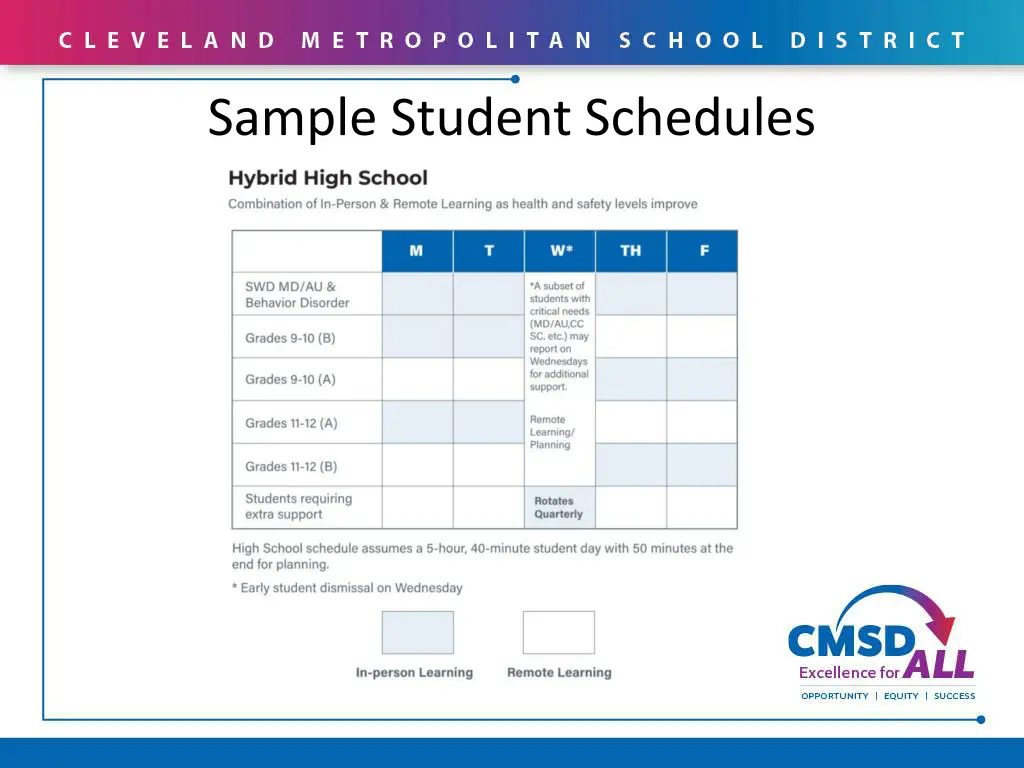 sample student schedules 1