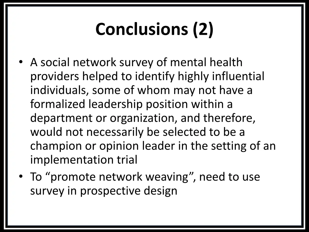 conclusions 2
