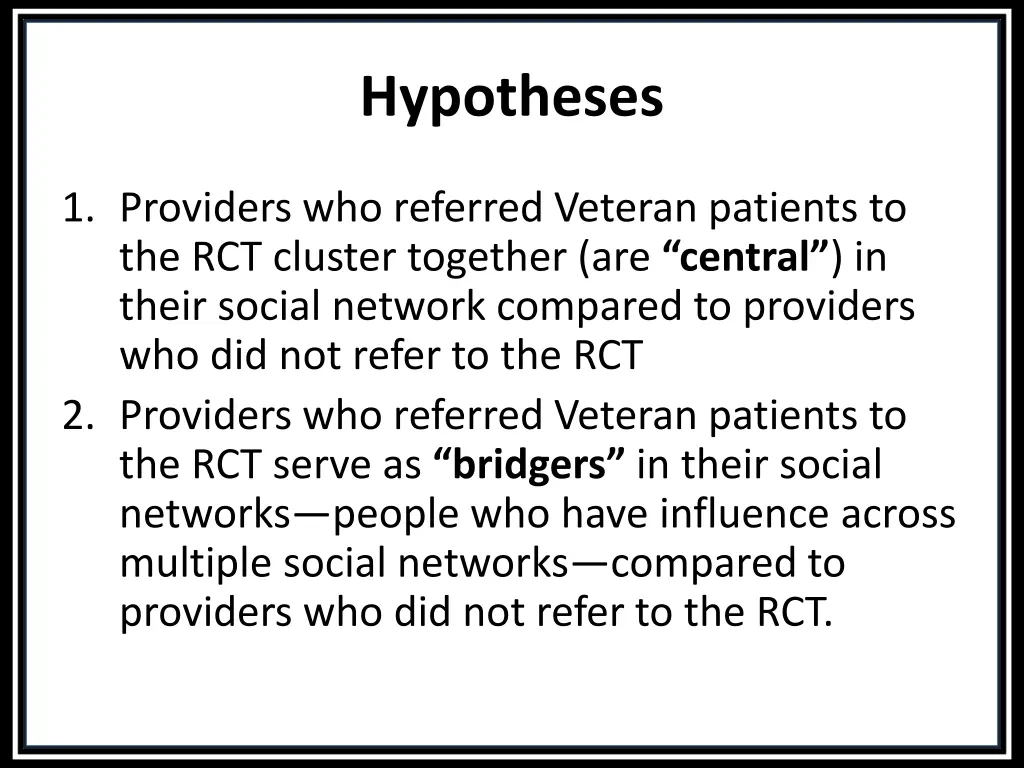 hypotheses
