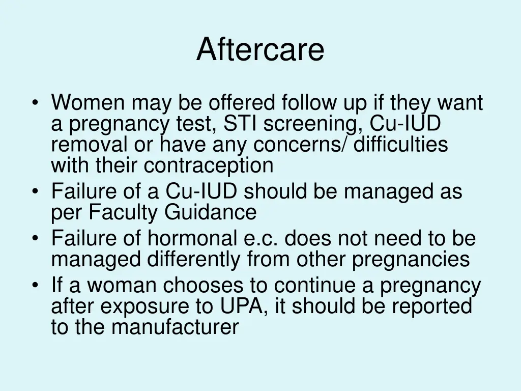 aftercare