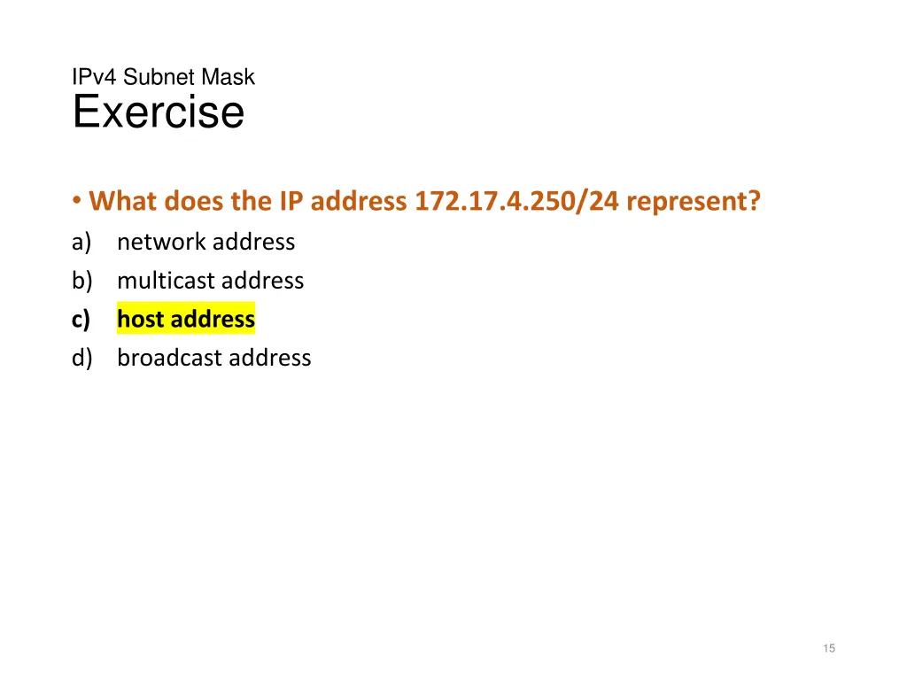 ipv4 subnet mask exercise 2