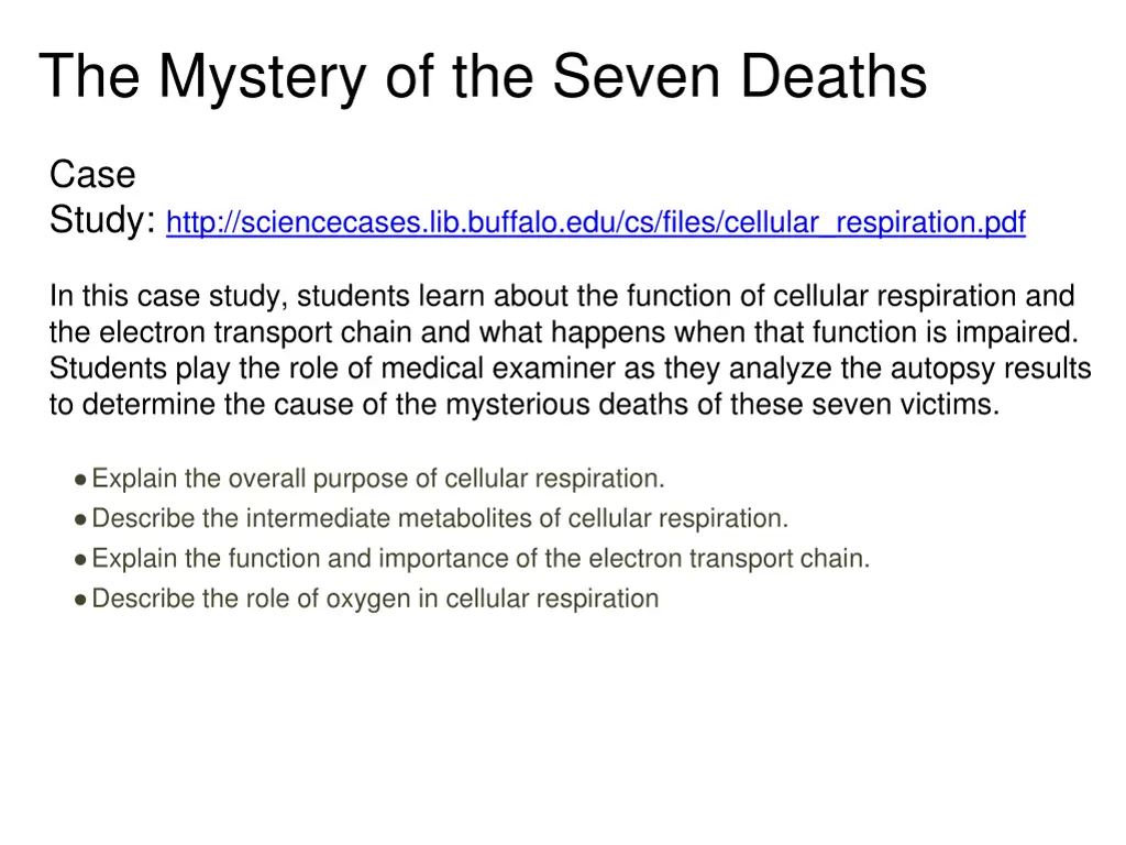 the mystery of the seven deaths
