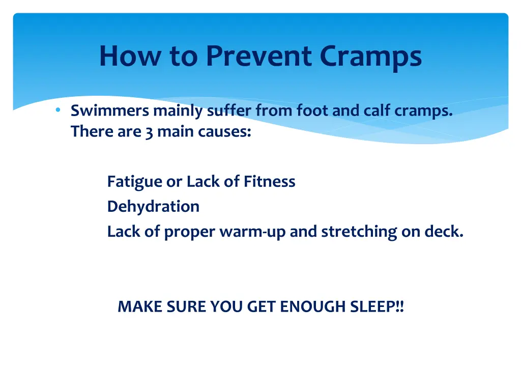 how to prevent cramps