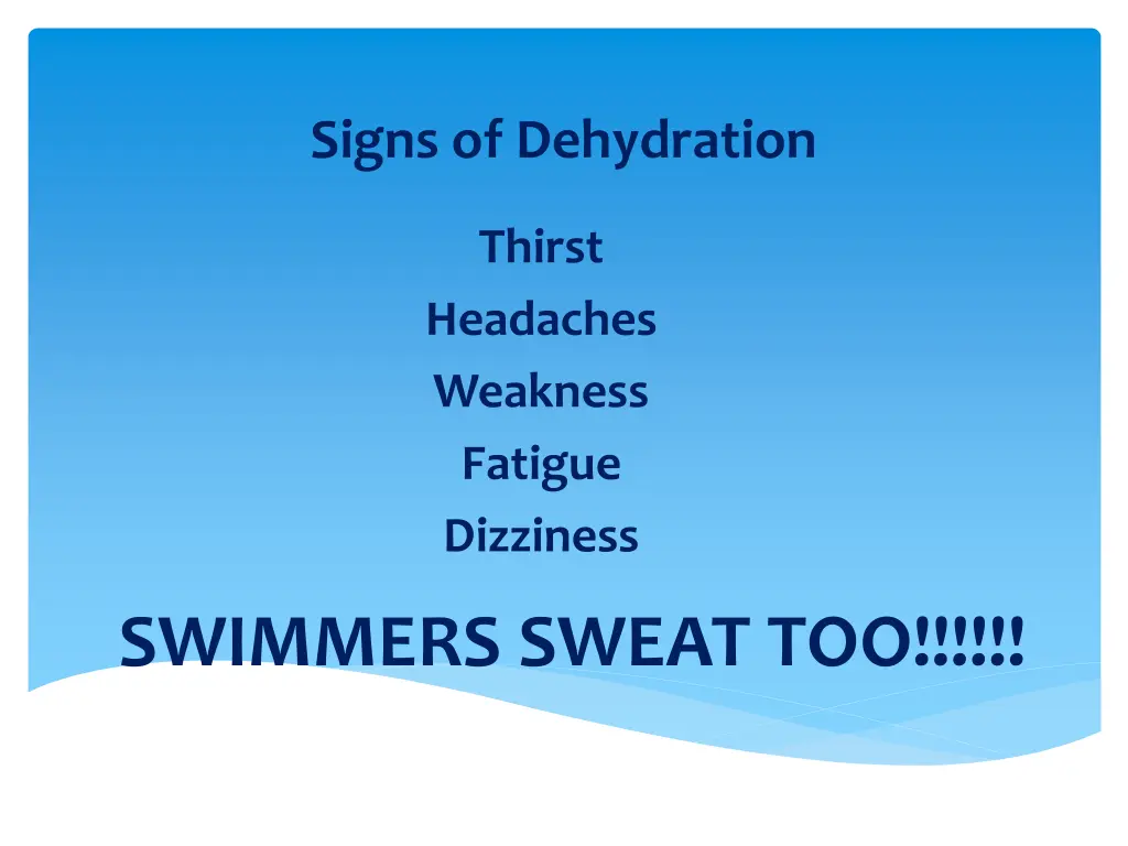 signs of dehydration