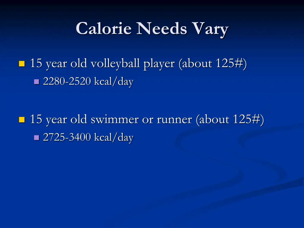 calorie needs vary