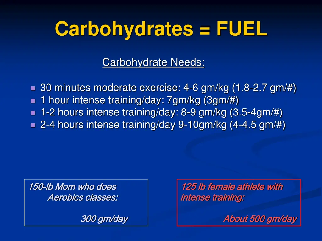 carbohydrates fuel