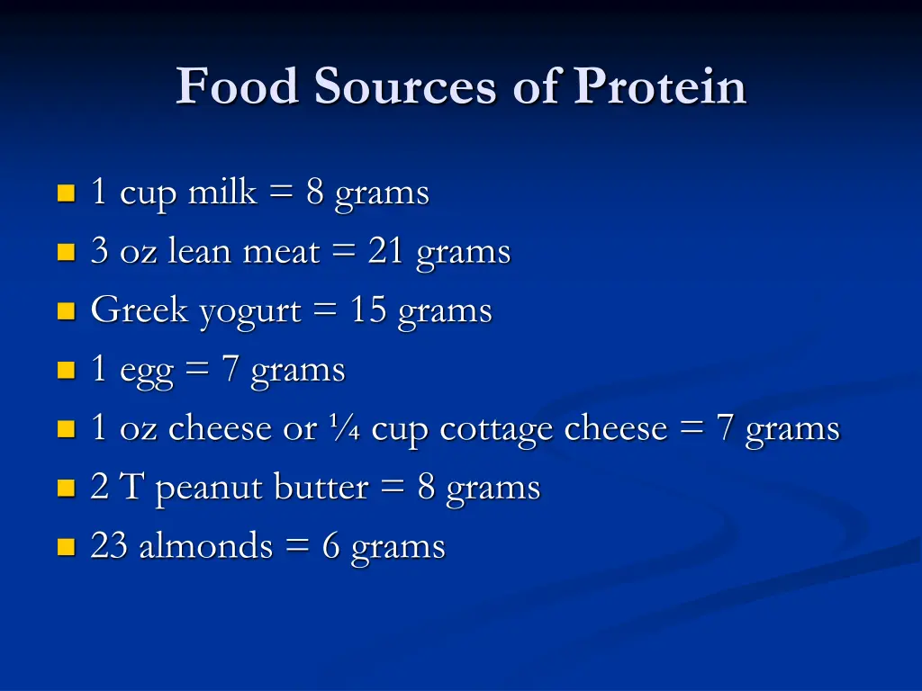 food sources of protein