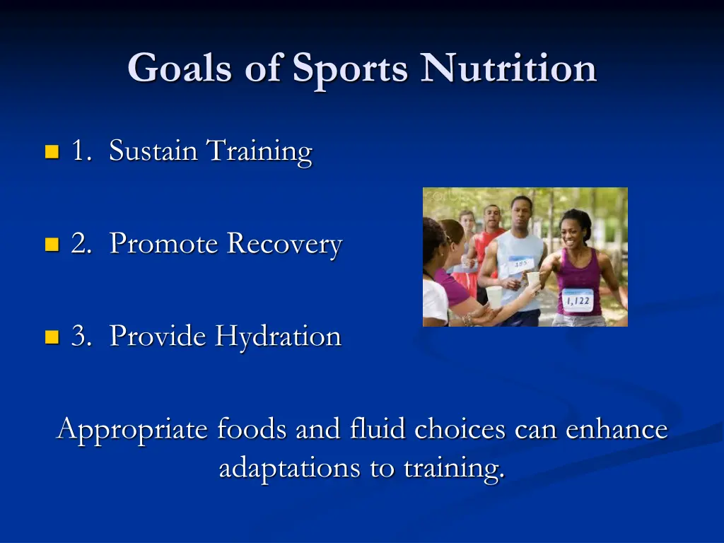goals of sports nutrition