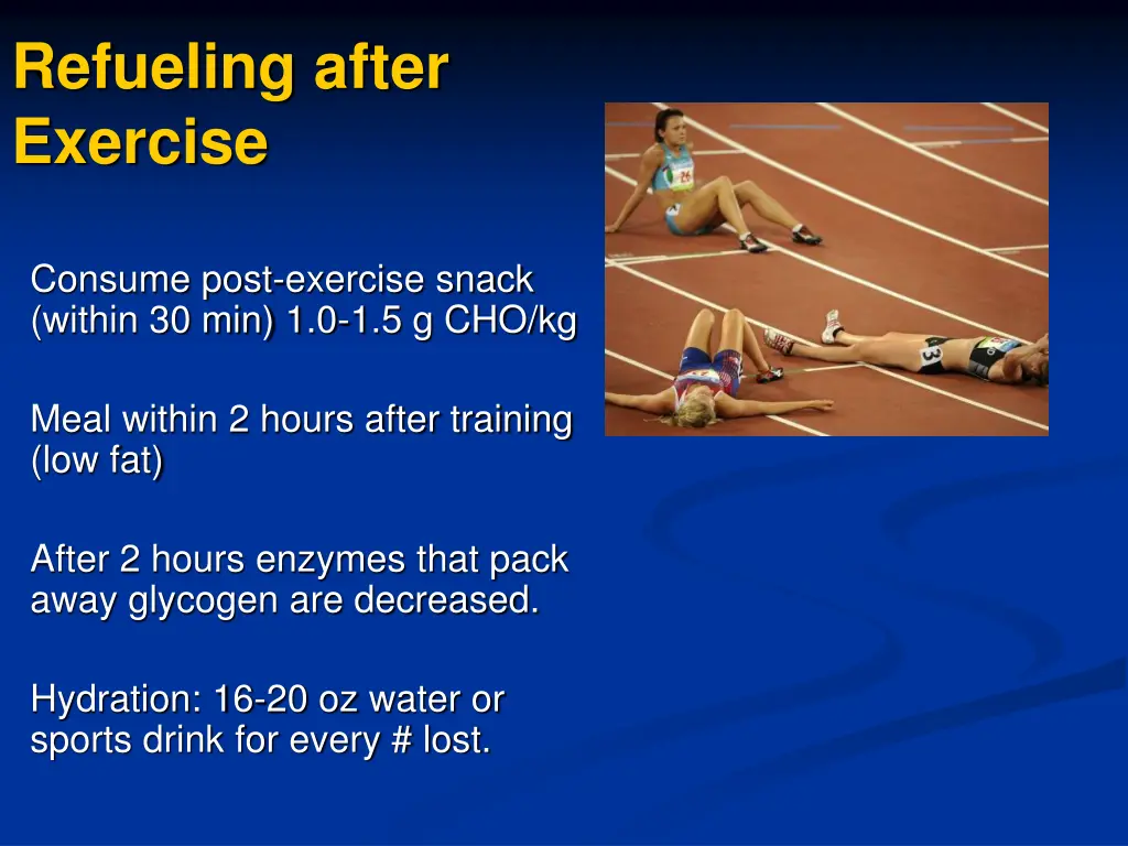 refueling after exercise