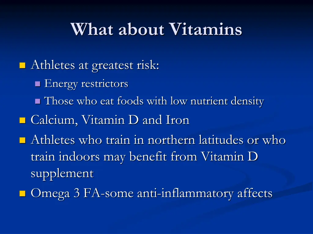 what about vitamins