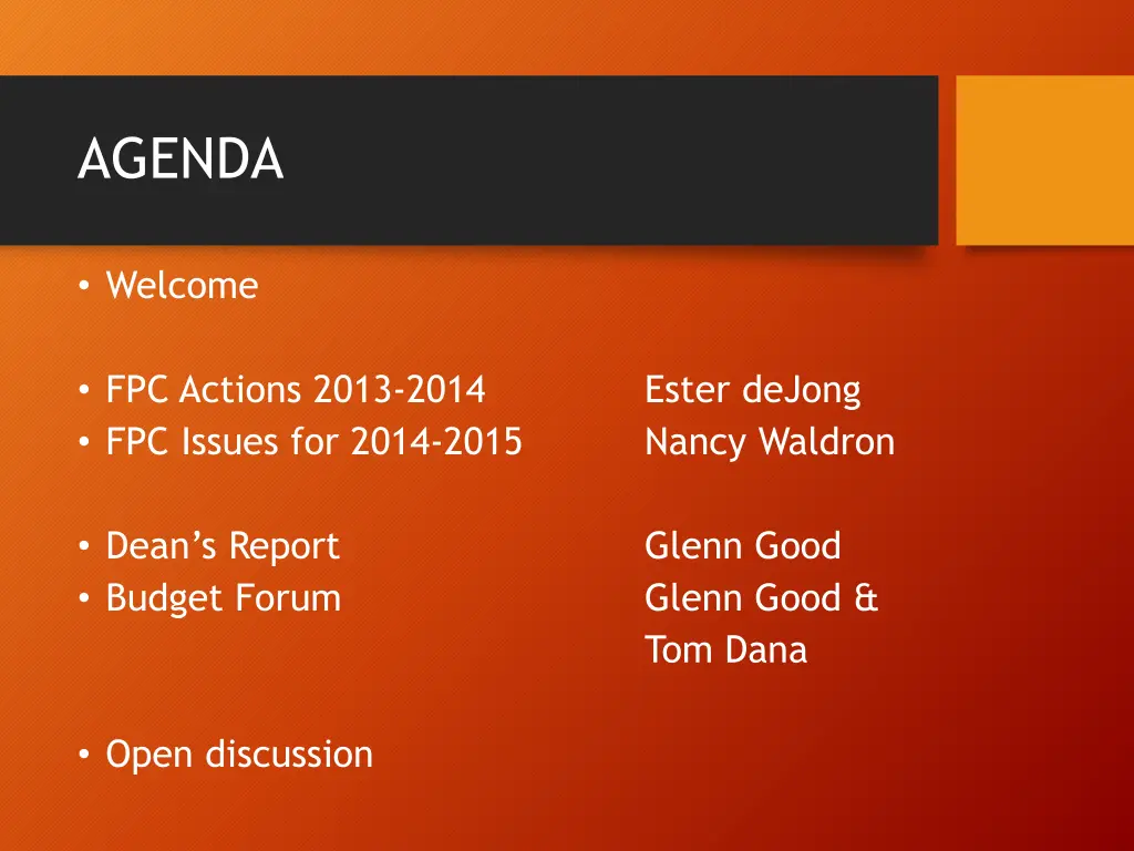 agenda