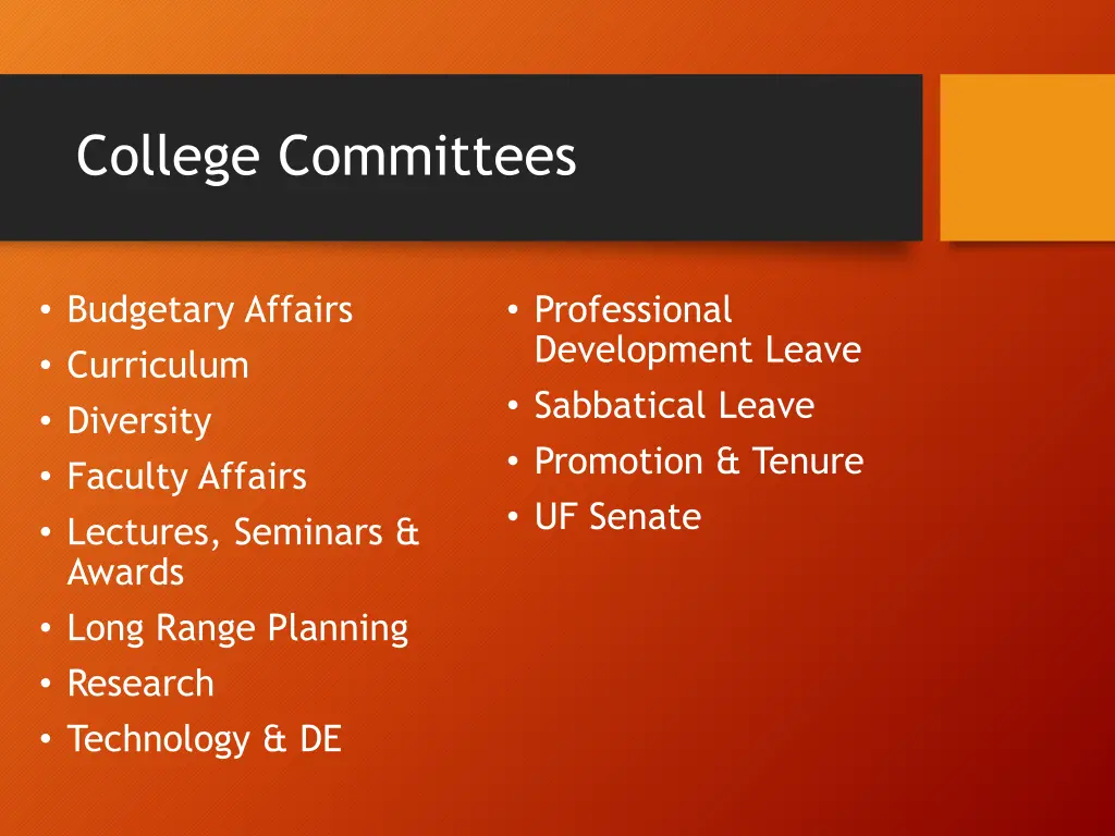 college committees