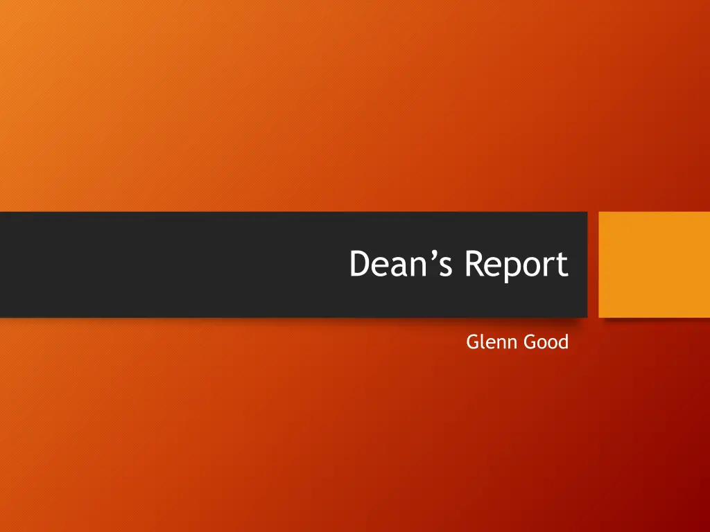 dean s report