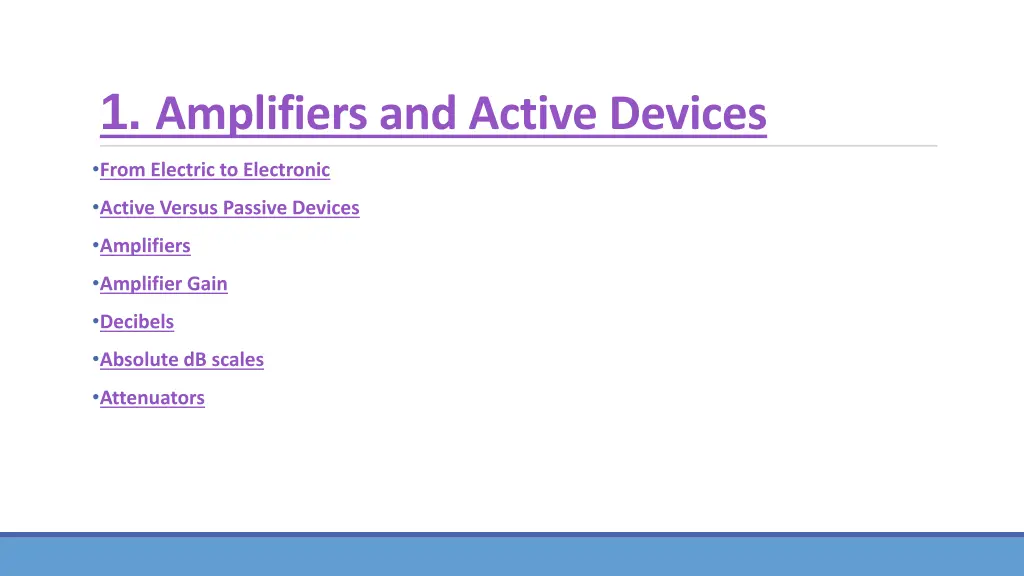 1 amplifiers and active devices