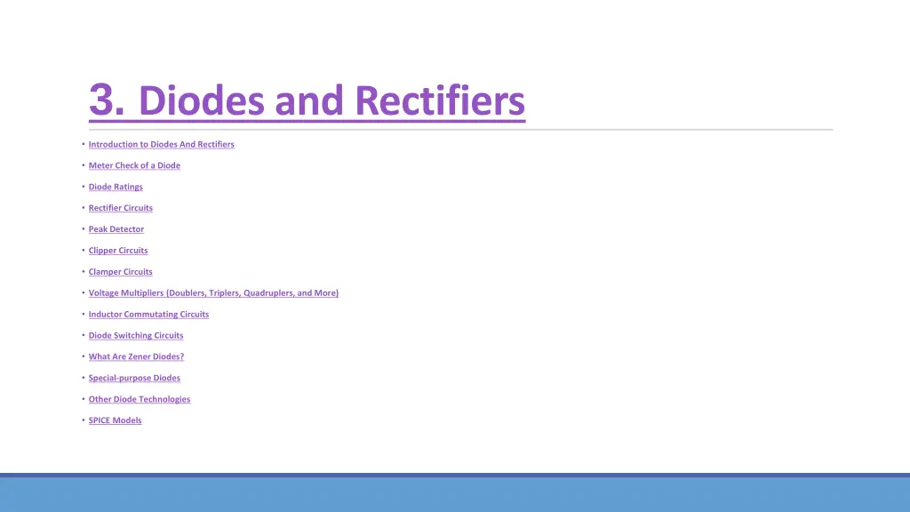3 diodes and rectifiers