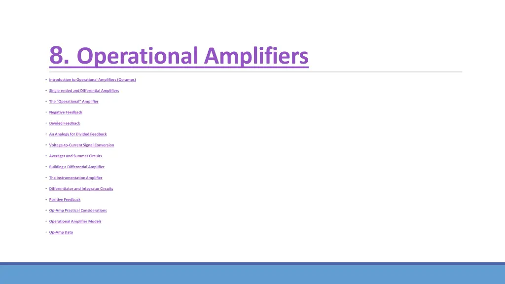 8 operational amplifiers