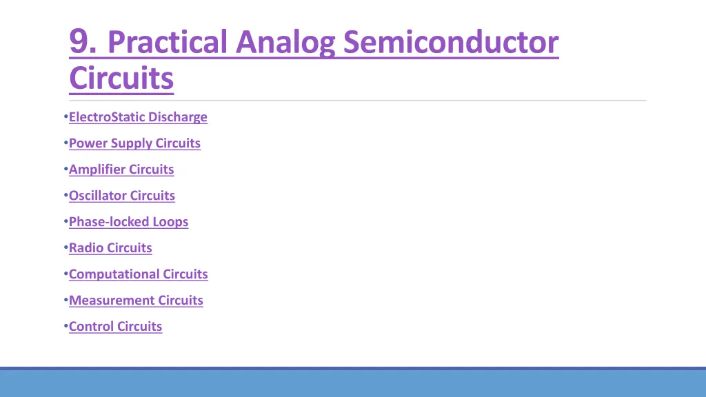 9 practical analog semiconductor circuits