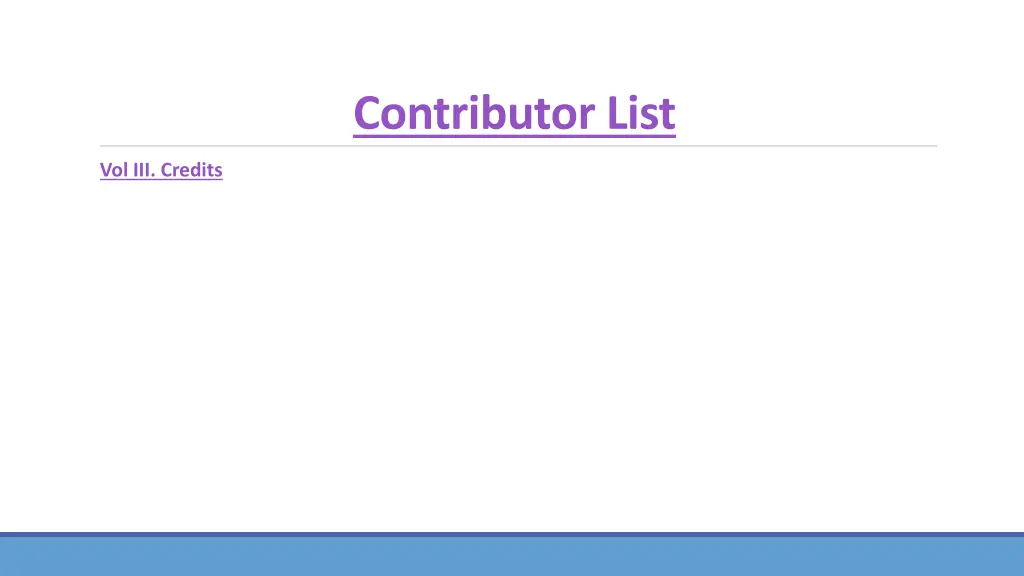 contributor list