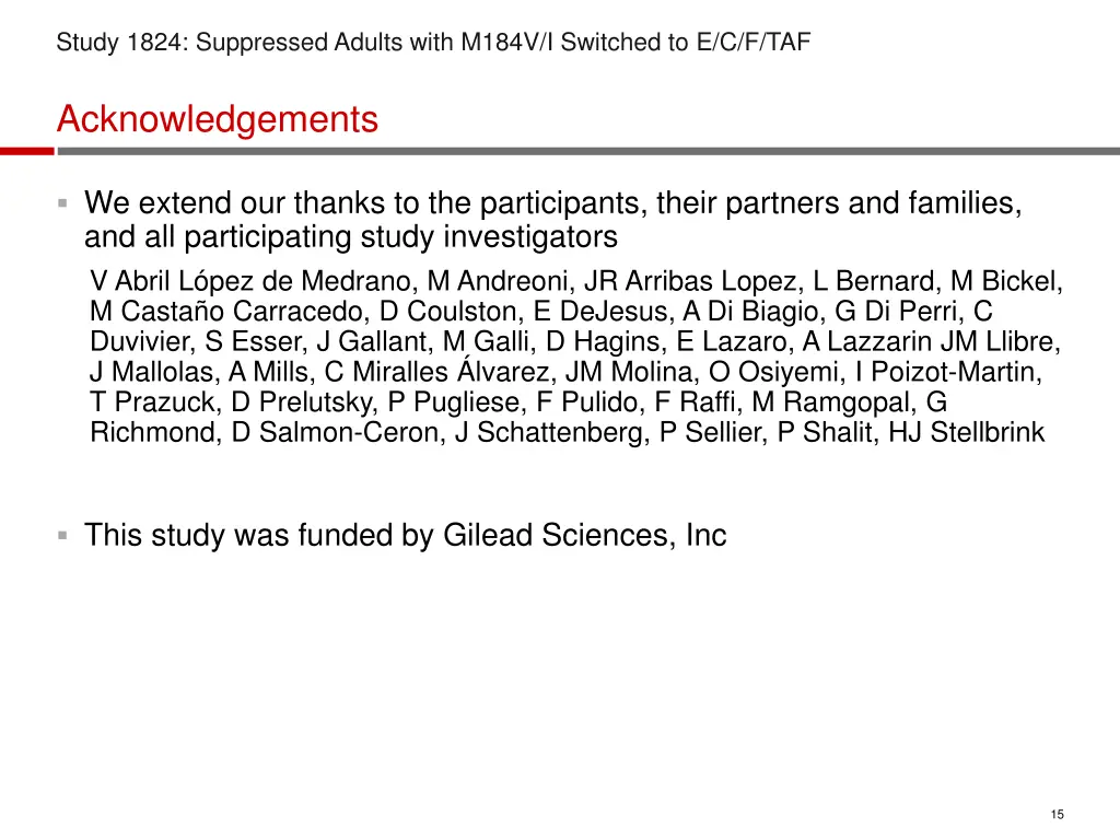 study 1824 suppressed adults with m184v 10