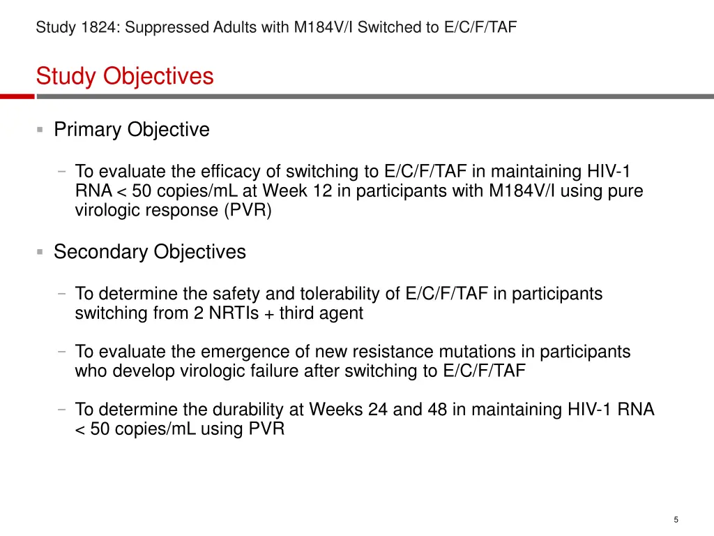 study 1824 suppressed adults with m184v 2