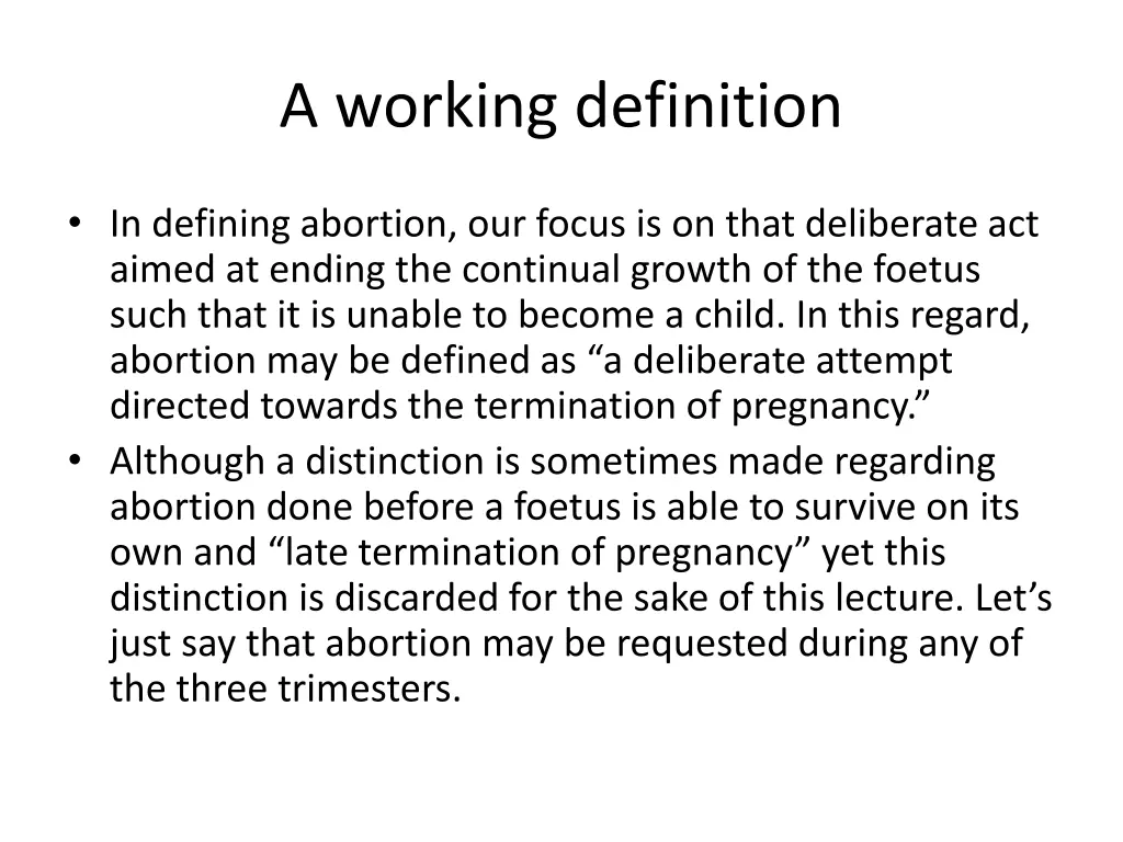 a working definition
