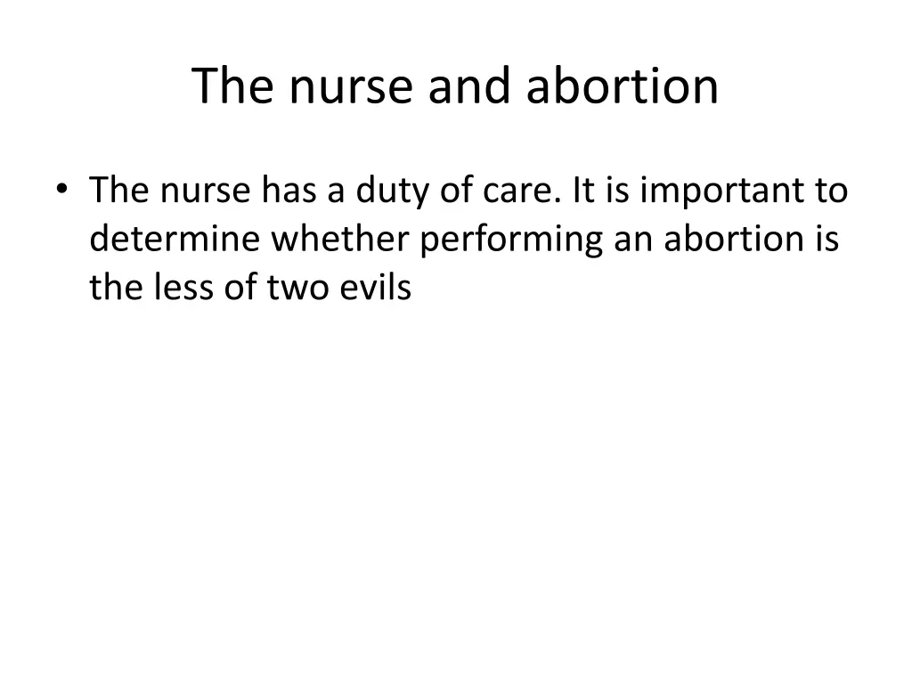 the nurse and abortion